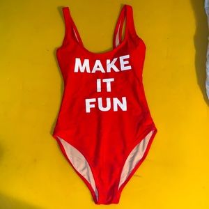 One piece bathing suit